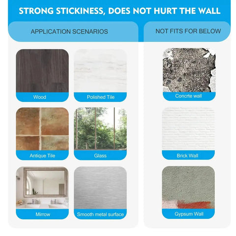 Adhesive Wall Mount Bracket for Blink Mini Indoor Camera application on wood, tile, glass, mirror, metal surfaces; not for concrete, brick, gypsum.