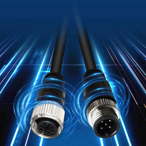 6.6Ft M12 A Code 5 Pin Male To 5 Pin Female Waterproof Connector Cable for sensors and cameras