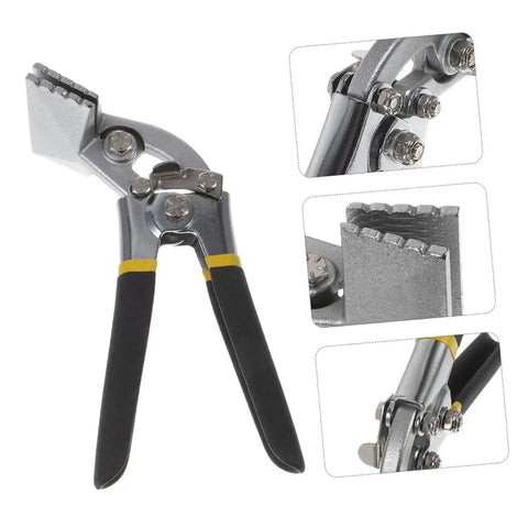 3 Inch Hand Seamer Sheet Metal Bending Tool with anti slip jaws and locking handle, close-up showing ergonomic grip, ideal for metal work.