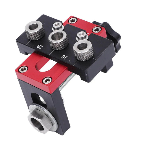 3 In 1 Aluminum Pocket Hole Jig Kit With Dowel Guide for 8mm 10mm and 15mm Drill Openings, adjustable depth and alignment scale