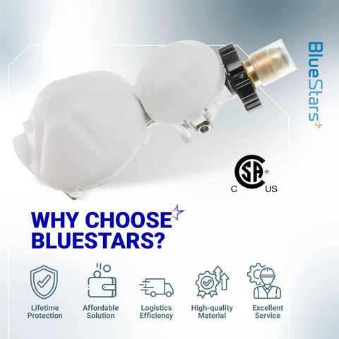 Two Stage Propane Regulator With POL Connection For RVs And Campers, Three Eighths Inch Female Flare Fitting, high-flow 180000 BTU
