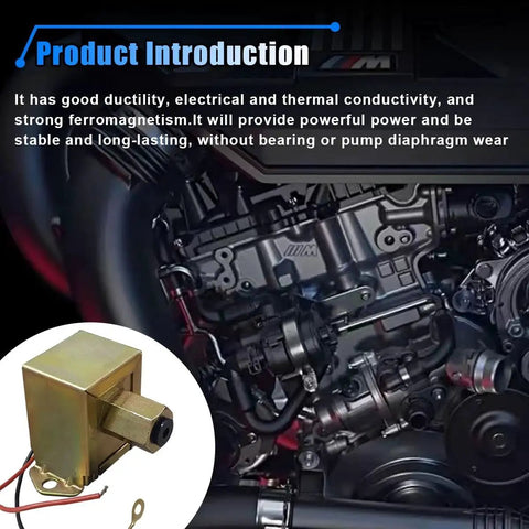 Universal 12V Electric Fuel Pump With Installation Kit For Gasoline Or Diesel Engines Self Priming In Line Or In Tank