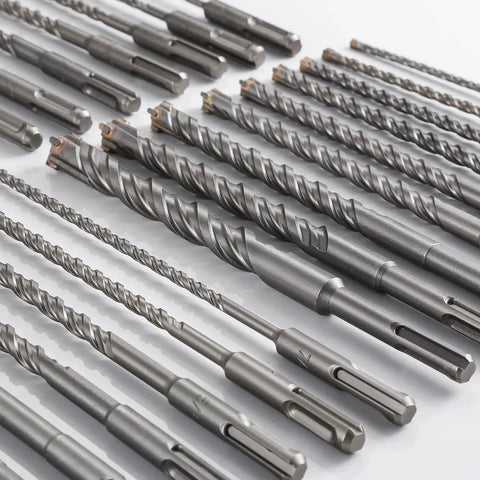 Five Piece Wensilon Concrete Drill Bit Set For Masonry Pros Three Eighths Inch To Four Inch Cross Type Double Thread Carbide Bits