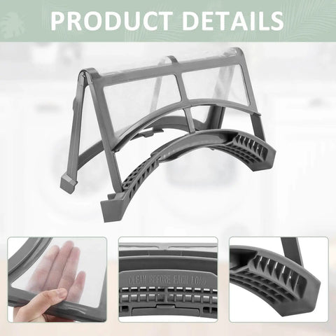 Dryer lint filter replacement kit with brush - stainless steel mesh & ABS frame, DC61-02595A screen assembly details