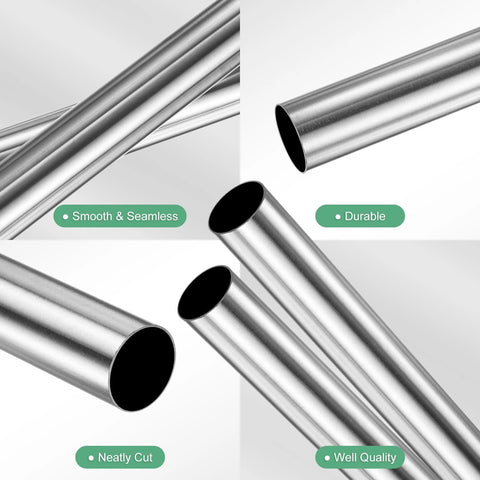 M METERXITY 2-pack 300mm 304 stainless steel tubing, 10mm OD, 0.2mm wall, seamless