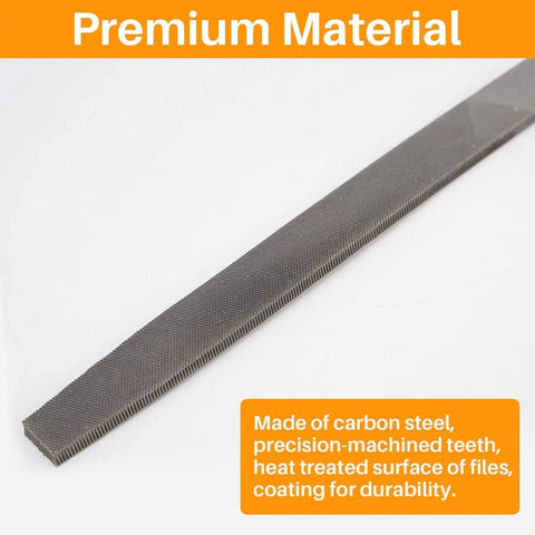 6 Inch Flat Hand File With Double Cut Teeth For Metal And Wood Shaping Deburring And Smoothing Edges High Carbon Steel
