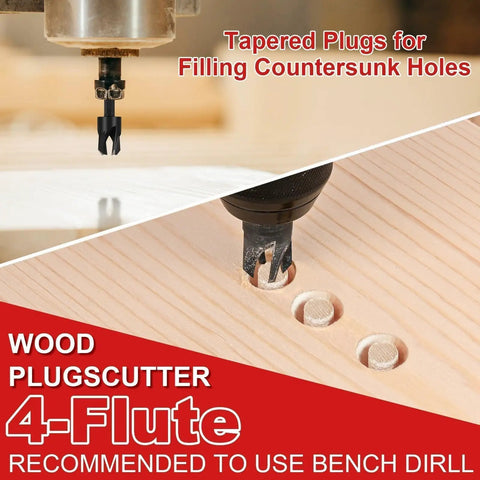 Woodworking Countersink Drill Bit Set 15 Piece Kit With M2 Cobalt HSS Tapered Bits for filling countersunk holes in wood