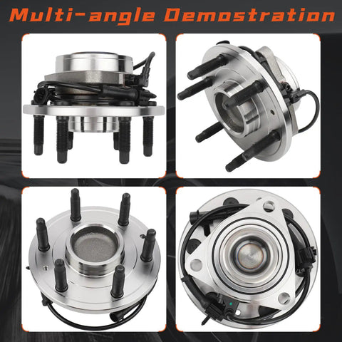 Front Wheel Hub And Bearing Assembly Pair For Chevy Silverado Sierra 1500 1999 To 2006 Tahoe Yukon Escalade Suburban 2000 To 2006 Express Savana 1500 2500 2003 To 2013 Fits GMC Models, multi-angle view