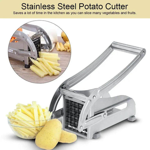 Stainless Steel Potato Cutter And French Fry Cutter Veg Slicer With 36 Hole And 64 Hole Blades Two Interchangeable Blades