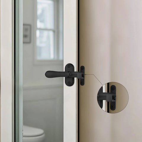 Two Pack 360 Degree Flip Bathroom Stall Latch For Inside Doors With Three Locking Methods Stainless Steel Matte Black Heavy Duty Gate Hardware Ideal For Barn Doors And Interior Doors Two And A Half Inch Handle