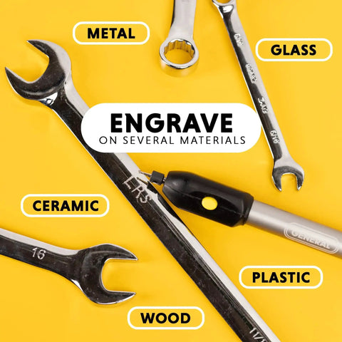 Cordless Engraving Pen For Metal With Diamond Tip Etching Tool Dope For Toys, Sporting Goods, Glass Gifts And More Fast, Easy Personalization For DIYers And Pros with metal, ceramic, plastic, wood, glass materials.