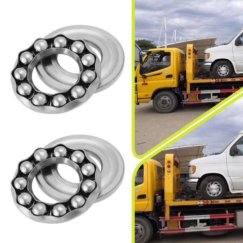 Two YINETTECH 51203 thrust ball bearings with washers, 17mm bore, 35mm OD, for trailer jockey wheel