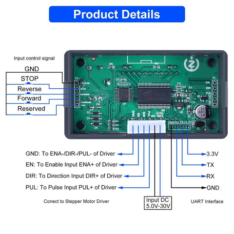 CNC Stepper Motor Controller With LCD Display One Hundred Twenty Eight Microstep Resolution External Driver Required 5 To 30V DC