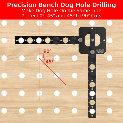 Portable Drill Guide For Three Quarter Inch Workbench Dog Holes Pro Grade Drill Template For Building MFT Table Tops