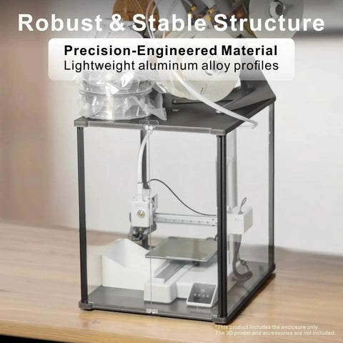 3D Printer Enclosure For Bambu Lab A1 Mini With Fume And Odor Control, featuring sturdy design and aluminum alloy profiles