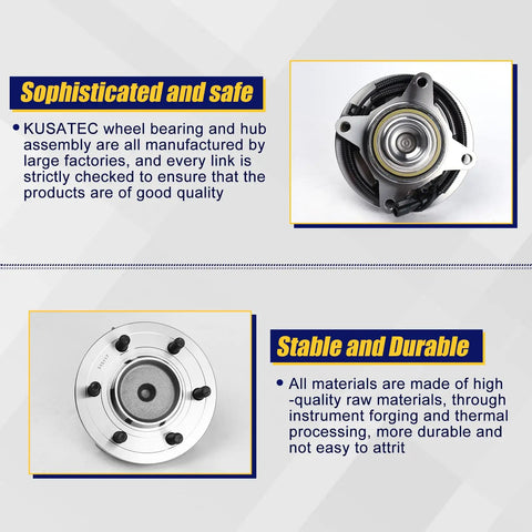 Front Wheel Bearing And Hub Assembly 2 Pack For 2009 2010 Ford F150 With 6 Lug ABS Direct Fit Replacement, product detail view