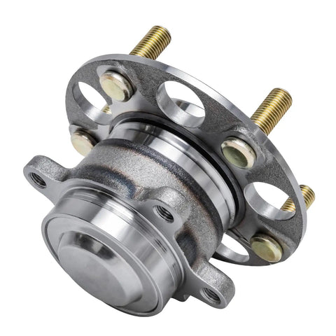 Pair Rear Wheel Bearing Hubs For 2013-2018 Acura ILX And 2013-2015 Honda Civic, 5-bolt design, metallic finish close-up