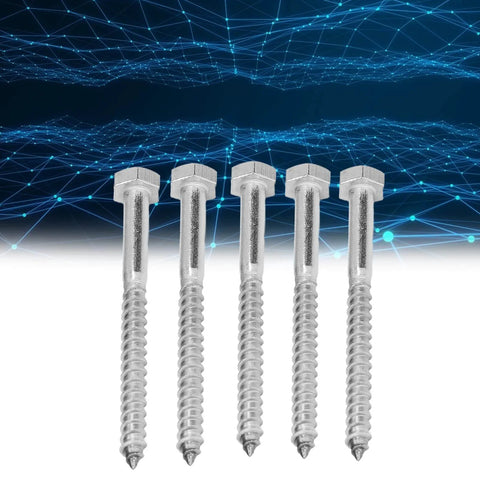 304 Stainless Steel Half Thread Wood Hex Lag Screws Self Tapping For Carpentry High Hardness And Durability DIN571 Standard M6 70mm displayed