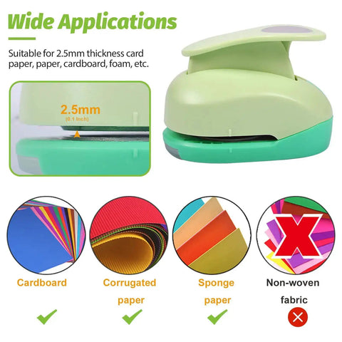 Circle Punch Set Of 3 Inches, 2 In, 1.5 In And 1 In for Crafting Scrapbooking Cards DIY Albums, showing cutting applications