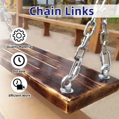 10 Pack 2 Inch Quick Links Three Sixteenth Inch 304 Stainless Steel D Shape Connectors securing swing chain