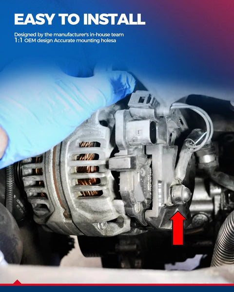 Automotive Alternator Replacement 12V 160A CW S6 11240N installed in a Jeep engine compartment