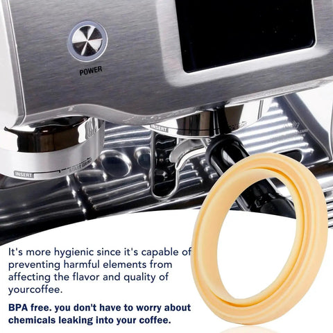 54Mm Silicone Steam Ring Grouphead Gasket Seal Replacement For Sage And Breville Espresso Machines Coffee Makers Models 878 870 860 840 810 500 450 875 880 shown near espresso machine
