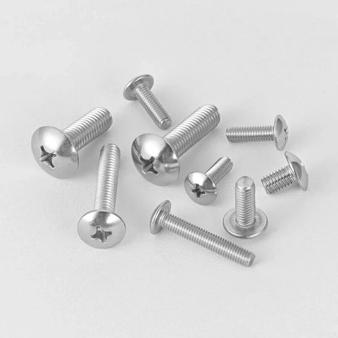 Assorted Truss Head Phillips Drive Machine Screws M4 X 10mm 50 Pack Fully Threaded Metric Bolts 304 Stainless Steel.