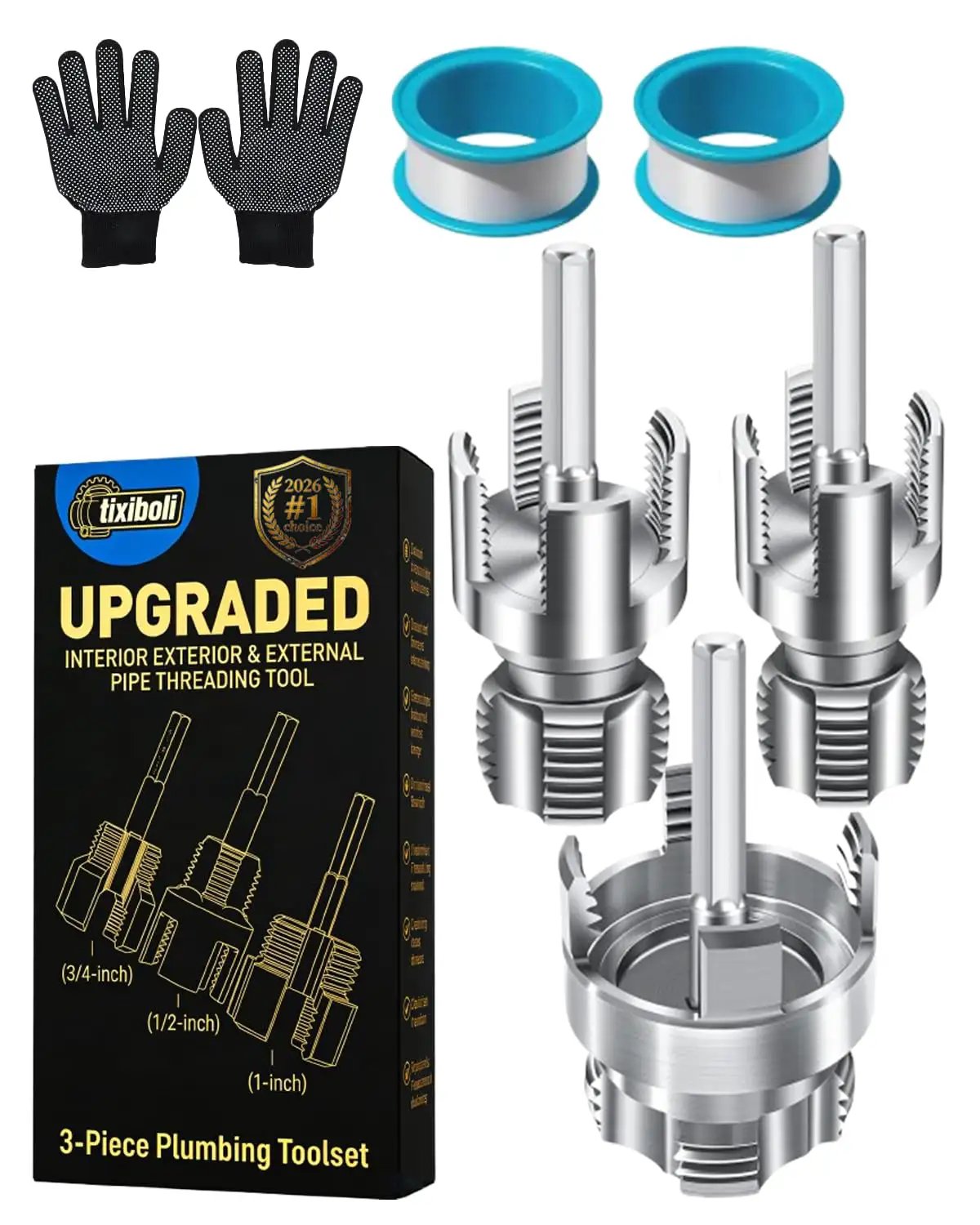 Water Thread Pipe 4 In 1 Water Pipe Threader Kit For One Half Inch, Thre...