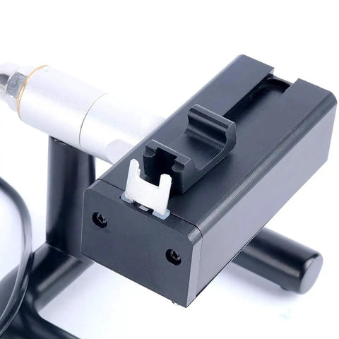 Close-up of Multifunction Watch Timing Machine Timegrapher with Auto Rate Amplitude Beat Error Readouts and Microphone Stand.