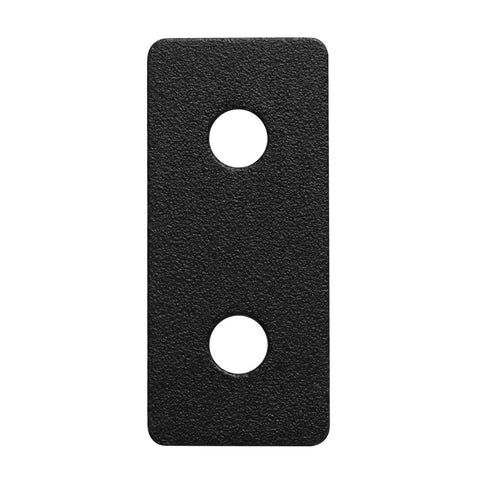 Flat Joining Plates For 2020 T Slot Aluminum Profile 20x20mm And 20x40mm 2 Hole Straight Plate Black Finish 10 Pack front view