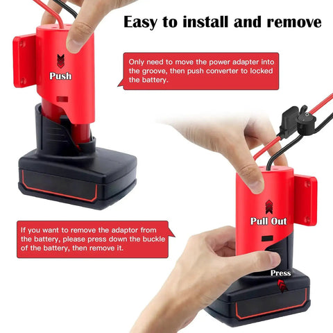 12V Power Wheel Battery Adapter Kit With 30A Fuse And 12AWG Silicone Copper Wire installation demonstration