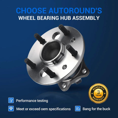 Rear Wheel Hub And Bearing Assembly Fits Toyota Camry Highlander Avalon Solara And Lexus ES300 ES330 ES350 2001 To 2012 5 Lug With ABS