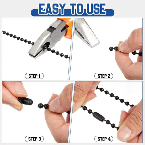 Installation steps for Beaded Chain For Roller Shades And Vertical Blinds 50 Ft 3mm With 50 Connectors Black
