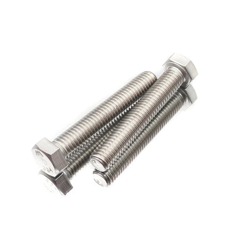 Beefy 304 Stainless Steel 3/8-16 Hex Bolts, 1 Inch Full Thread, Heavy Duty UNC Coarse, Plain Finish shown in detail