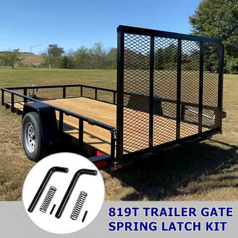 Two Pack Trailer Gate Pin And Spring Latch Kit For Utility And Carry On Trailers, Heavy Duty Gate Latch Repair Kit shown