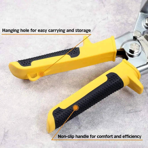 Close-up of the handle of 3 Inch Curved Jaw Hand Seamer For Sheet Metal Pro Grade Offset Bender Tool with non-slip grip
