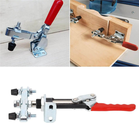 Heavy Duty Push Pull Toggle Clamp For Woodworking Jigs And Welding Fixtures, Adjustable Double Head Clamp With 992.1Lb Clamping Force
