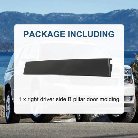 Outer B Pillar Window Trim Molding Replacement for Cadillac ESV Suburban Tahoe, right side in gloss black ABS material