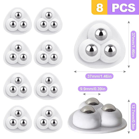 8 Pack Self Adhesive Kitchen Appliance Casters 360 Degree Swivel For Smooth Mobility Of Countertop Appliances And Small Furniture