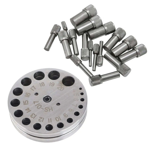 17 Die Steel Disc Cutter Set For Gaskets And Jewelry Making, Flat Base Punching Tool, Includes 17 Dies From 4mm To 20mm
