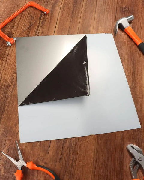 Stainless Steel Sheet 12 Inch Square One Sixteenth Inch Thick 304 Stainless Steel Brushed Silver Plate For DIY Projects Auto Repair Kitchen Laser Cut Ready Easy Bend Corrosion Resistant Rocaris with protective film.