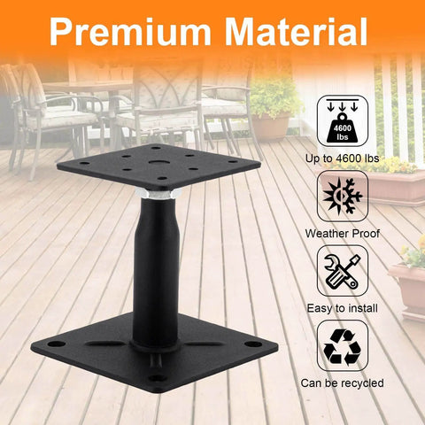 Two Pack Heavy Duty Adjustable Floor Support Jack For Deck Foundations And RV Steps Mini Screw Jack Post Four To Seven Inches Galvanized Steel Rust Resistant DIY Home Improvement Stabilizers For Furniture And Floors