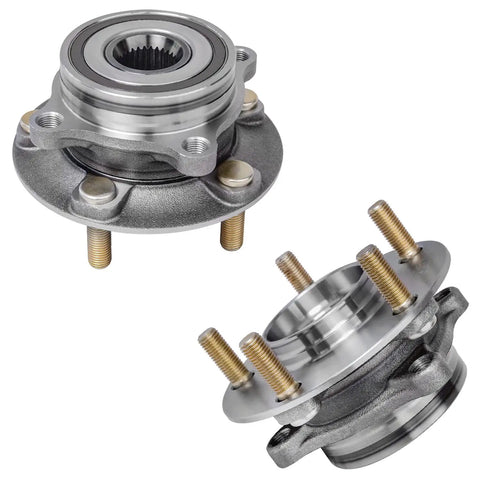 AWD 4-Piece Wheel Bearing Hub Kit For Mitsubishi Lancer 2008-2015 Front And Rear 5-Bolt Hubs With Encoder ABS Includes Driver And Passenger Sides Replacement