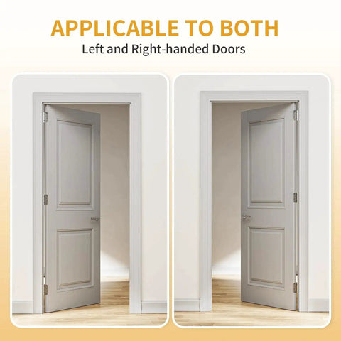 Self Closing 4 Inch Spring Loaded Door Hinges With Adjustable Tension For Left Or Right Hand Doors Ideal For Garage Front Back Doors Durable Build For Busy High Traffic Use No Fuss Install No Special Tools Required UL Listed Luxbaro on left and right doors.