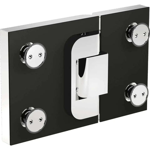 Shower Door Hinge 180 Degree Glass To Glass Right Hand Polished Chrome Plated Brass For Frameless Showers Easy Install Durable Construction Smooth Swing No Brainer