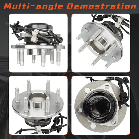 2WD Front Wheel Hub And Bearing Assembly For Chevy Silverado 1500 1999 Through 2006 GMC Sierra 1500 Yukon 2000 Through 2006 Cadillac Escalade 2002 Through 2006 Six Lug Driver Or Passenger Side, multi-angle view