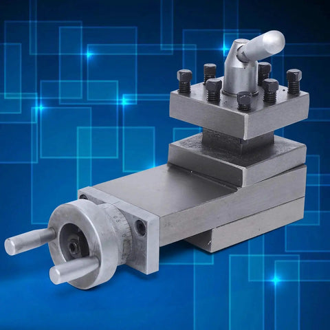 High Precision Swing Lathe Tool Slide AT300 Mini Metal Lathe Tool Post Assembly Holder For Lathe Parts 180mm shown from side view