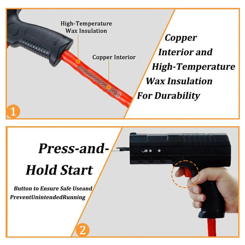 Induction Bolt Heater for Auto Repair, 1800W 110V Flameless Handheld Heat Tool with 4 Coils, showing handle and trigger