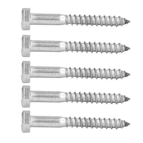 Front view of Premium 304 Stainless Steel Half Thread Hex Lag Screws Self Tapping For Wood Carpentry And Outdoor Roof Components Built To Last