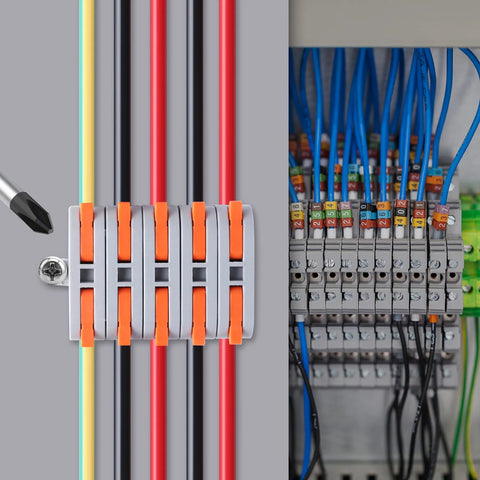 XHF 31-piece lever wire nut connectors with orange levers and multicolor wires